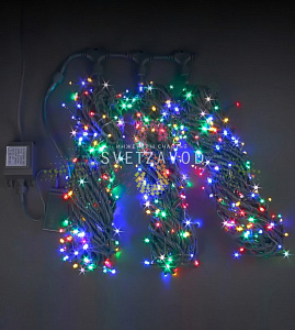 Клип Лайт Спайдер, 24В, 3 нити по 20м, мульти, чейзинг, зеленый ПВХ, IP54, Rich Led