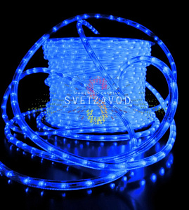 Светодиодный дюралайт, Ø 13мм, 220В, 2W, 36 led/м, фиксинг, синий, шаг 2м, 100м