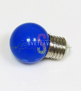 Декоративная лампа, Е27, 5 LED, 1Вт, Ø40мм, синяя