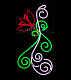 Светодиодная консоль "Красный цветок", 200х90см, белая, зеленая, красная