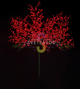 Светодиодное дерево Сакура, 2,5 м, Ø2 м, красное, 24B, 1728LED, IP65