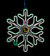 Светодиодная Снежинка, 40см, зеленая, неон, с эффектом тающих сосулек, 220В, IP65