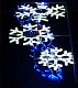 Светодиодная консоль "Три снежинки", 200х85 см, белая, синяя