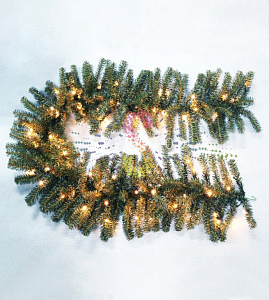 Еловый шлейф искусственный 2,7м, Ø41см, 80LED, 220В, ветки ПВХ, Neon-Night