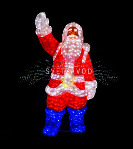 Акриловая фигура 3D Санта Клаус, 120 см, 2080 LED, 24В, с трансформатором