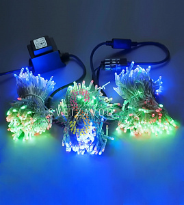 Клип Лайт Спайдер, 24В, 3 нити по 20м, мульти, мерцающий, WF, прозрачный ПВХ, IP54