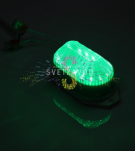 Строб-лампа светодиодная, зеленая, 21 LED, 220В, накладная