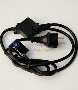 Шнур для подключения Гирлянды лофт с лампами, 10 метров, черный