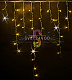 Светодиодная бахрома Айсикл, 3х0,9м, мерцающая, 220В, желтая, прозрачный ПВХ, IP54, Rich Led