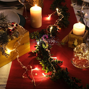 Гирлянда светодиодная на батарейках Жемчужинки, 1,5м, теплый белый, Neon-Night