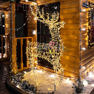 Светодиодная фигура 3D "Олень" 195х115 см, теплая белая, Neon-Night