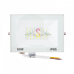 Прожектор светодиодный, нейтральный белый, 220В, 50Вт, белый корпус, REXANT