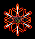 Светодиодная Снежинка, 40см, красная, неон, с эффектом тающих сосулек, 220В, IP65
