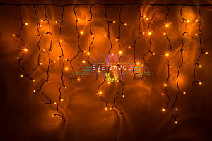 Светодиодная бахрома Айсикл, 3,2х0,82м, с контроллером, 220В, желтая, черный ПВХ, IP65