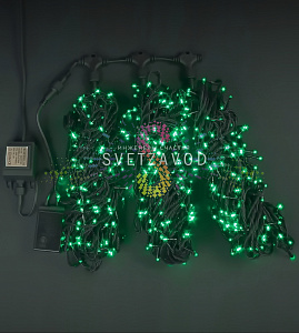 Клип Лайт Спайдер, 24В, 3 нити по 20м, зеленый, чейзинг, черный ПВХ, IP54, Rich Led