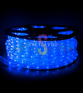 Светодиодный дюралайт, Ø 13мм, 24В, 2W, 36 led/м, фиксинг, синий, шаг 1м, 100м, Rich Led