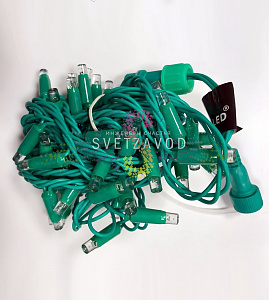 Гирлянда-нить Стринг Лайт, 220В, фиксинг, зеленая, 10м, зеленый ПВХ (ДИ), IP65, Rich Led