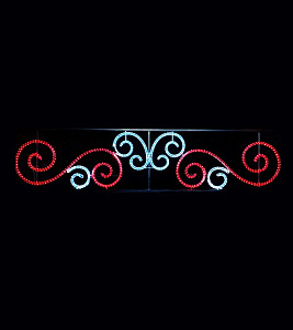 Светодиодная перетяжка "Красное и белое" 300х90 см