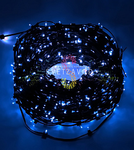 Клип Лайт 12В, фиксинг, синий, 666 LED, 100м, темно-зеленый ПВХ, IP64