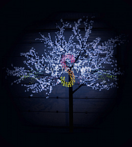 Светодиодное дерево Сакура, 3,6 м, Ø3 м, белое, 24B, 2688LED, IP54