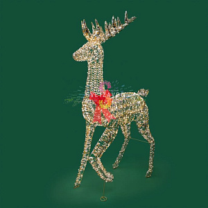 Светодиодная каркасная фигура 3D "Олень", 180х90х27 см, теплый белый 