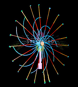 Световой фейерверк "Колесо", Ø3м, мульти, 220В, 30 лучей