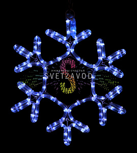 Светодиодная Снежинка, 40см, синяя, фиксинг, 220В, IP65