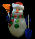 Акриловая фигура 3D Снеговик с лопатой и метлой, 120 см, 2000 LED, 24В, с трансформатором