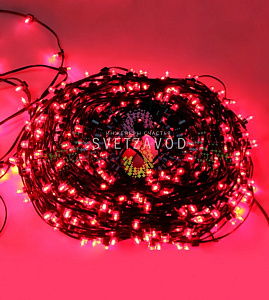 Клип Лайт 12В, фиксинг, красный, 666LED, 100м, темно-зеленый ПВХ, с защитным колпачком, IP64