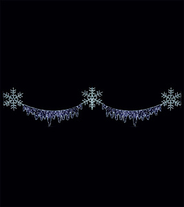 Светодиодная перетяжка "Снег и лед" 570х130 см, белая