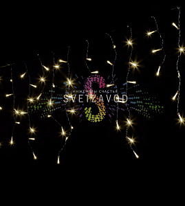 Светодиодная бахрома Айсикл, 3х0,5м, фиксинг, 220В, теплая белая, черный ПВХ, IP54, Rich Led