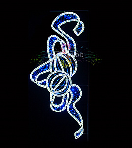 Светодиодная консоль "Шары на синей ленте", 200х90 см