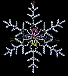 Светодиодная Снежинка, 95см, белая, фиксинг, 220В, IP65