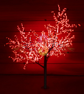 Светодиодное дерево Сакура, 2,5 м, Ø2 м, красное, 24B, 1728LED, IP54
