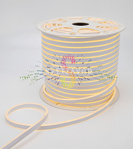 Светодиодный гибкий неон двухсторонний, теплый белый, 8х16мм, 100м,120SMD2835, 220В, IP65,Neon-Night