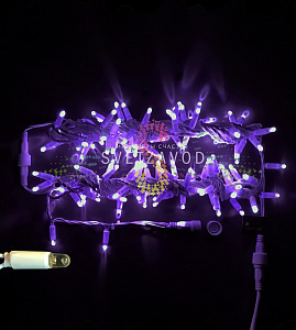 Гирлянда-нить Стринг Лайт, 220В, фиксинг, фиолетовая, 10м, белый ПВХ, IP65, Rich Led