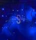 Светодиодная бахрома Айсикл, 5,6х0,9м, мерцающая, 220В, синяя, черный каучук, IP67, Neon-Night