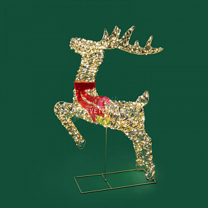 Светодиодная каркасная фигура 3D "Бегущий олень", 88х50х10 см, теплый белый 