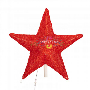 Акриловая светодиодная Звезда 80см, 210 LED, красная, съемная труба, подвес, Neon-Night