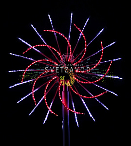 Световой фейерверк "Колесо", Ø3м, красный+белый, 24В