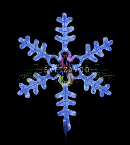Светодиодная Снежинка, 95см, синяя, фиксинг, 220В, IP65, Neon-Night
