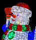 Акриловая фигура 3D Снеговик с лопатой и метлой, 120 см, 2000 LED, 24В, с трансформатором