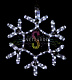 Светодиодная Снежинка, 40см, белая, фиксинг, 220В, IP65