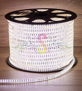 Светодиодная лента Тейп Лайт 240SMD3014, 220В, 15х6,5мм, белая, IP67, 100м, Neon-Night