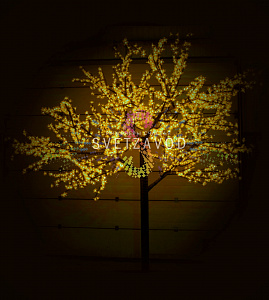 Светодиодное дерево Сакура, 3,6 м, Ø3 м, желтое, 24B, 2688LED, IP54
