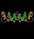 Светодиодная  перетяжка "Веселые снеговики" 400х135 см, цвет мульти