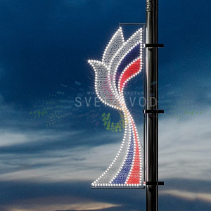 Светодиодная консоль "Голубь мира", 181х61 см, белый