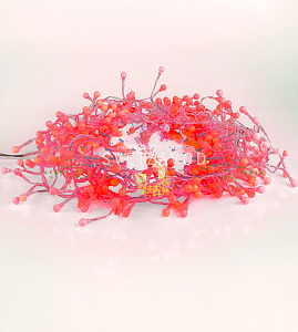 Гирлянда Мишура, 3м, 288led, 220В, прозрачный ПВХ, красная, IP20, с контроллером, Neon-Night