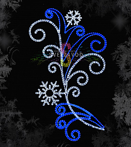 Светодиодная консоль "Подснежник", 200х120 см, белая, синяя