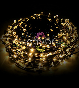 Клип Лайт 12В, фиксинг, теплый белый, 666 LED, 100м, темно-зеленый ПВХ, IP65, с трансформатором